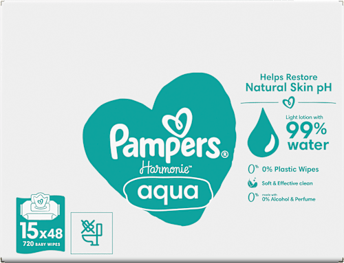 Harmonie Aqua vochtige doekjes (15x48 stuks), 720 stuks