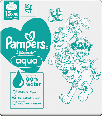Vochtige doekjes Harmonie Aqua Paw Patrol (15x48 stuks), 720 stuks