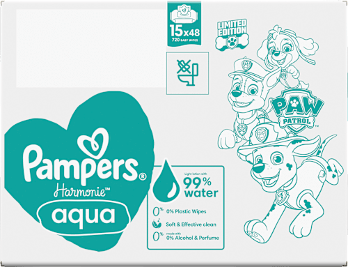 Vochtige doekjes Harmonie Aqua Paw Patrol (15x48 stuks), 720 stuks