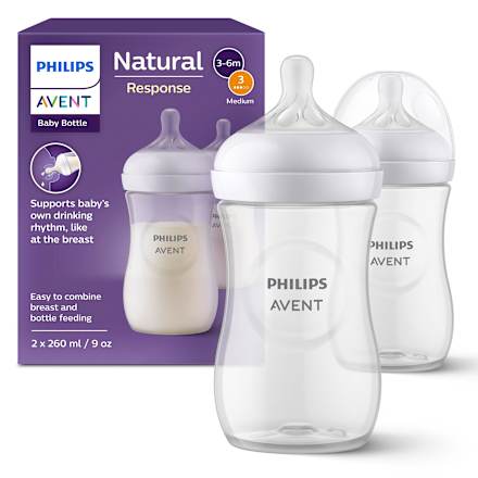 Natural Response babyfles wit, duoverpakking, 260ml, 1 st.