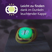 Schnuller ultra air nighttime Silikon, grün/blau, 0-6 Monate, 2 St