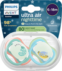 Schnuller ultra air nighttime Silikon, grün/blau, 6-18 Monate, 2 St