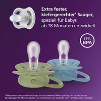 Schnuller ultra soft Silikon, grün/blau, ab 18 Monaten, 2 St