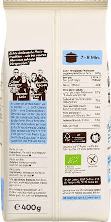 Pasta, fusilli van volkorenrijst, glutenvrij, 400 g
