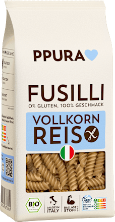 Pasta, fusilli van volkorenrijst, glutenvrij, 400 g