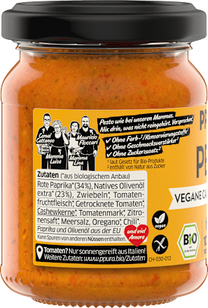 Pesto, Calabrese met paprika, veganistisch, 120 g