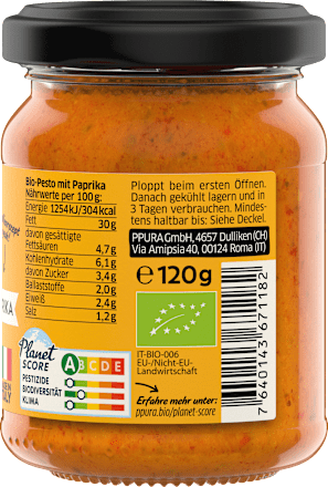 Pesto, Calabrese met paprika, veganistisch, 120 g