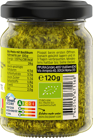 Pesto, Italiaanse basilicum &amp; limoen, 120 g