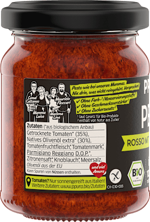 Pesto, Rosso met 35% gedroogde tomaten, 120 g
