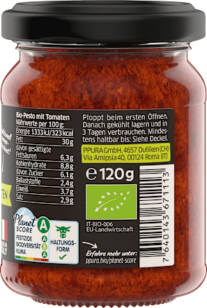 Pesto, Rosso met 35% gedroogde tomaten, 120 g