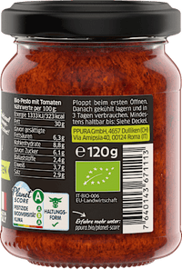 Pesto, Rosso met 35% gedroogde tomaten, 120 g