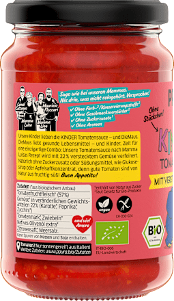Tomatensaus met groenten voor kinderen, 340 g