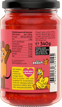Tomatensaus met groenten voor kinderen, 340 g