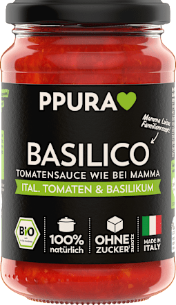 Tomatensaus, basilicum, Italiaanse tomaten &amp; basilicum, 340 g