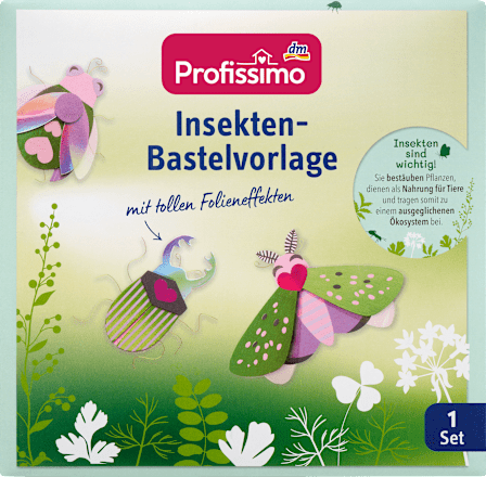 Insecten knutselsjabloon, 3 stuks