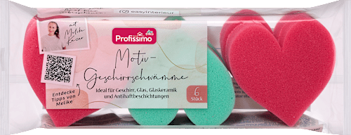 Motief afwassponsjes, 6 stuks