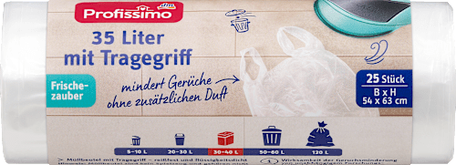 Afvalzakken 35 l met draagbeugel, Frischezauber, 25 stuks