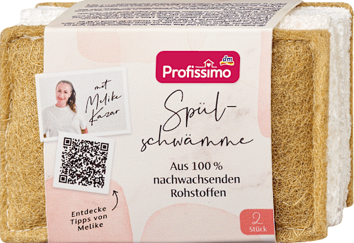 Afwassponzen van 100% hernieuwbare grondstoffen, 2 stuks