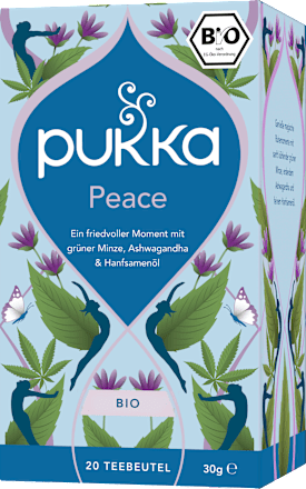 Kruidenthee "Peace" met groene munt, ashwagandha en hennepolie (20 theezakjes), 30 g