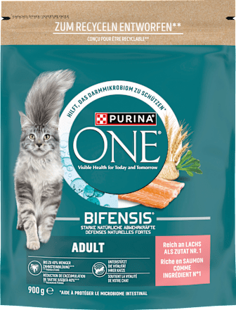 Droog kattenvoer met zalm en volkoren granen, volwassen, 900 g