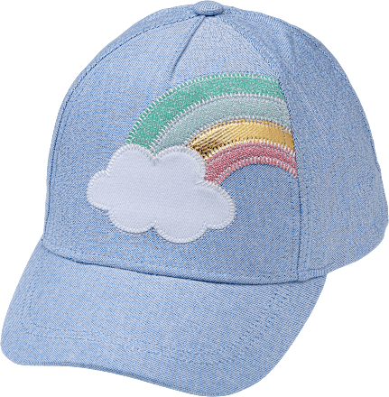 Basecap mit Regenbogen-Applikation, blau, Gr. 52/53, 1 St