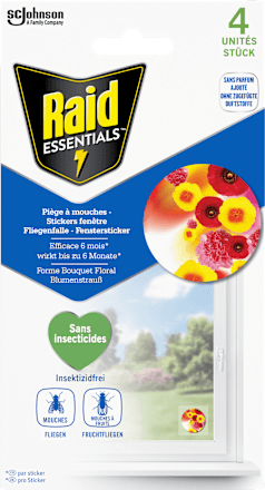 Vliegenvanger raamstickers, 4 stuks