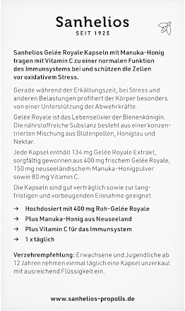 Gelée Royale Kapseln mit Manuka-Honig, 30 St