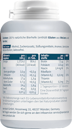Huid + Haar Biergisttabletten 450 stuks, 220 g