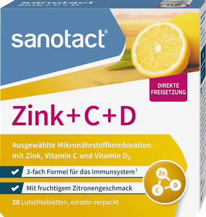 Zink + C + D zuigtabletten 20 stuks, 34 g