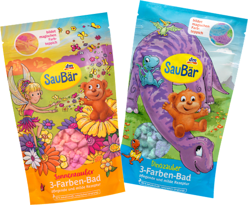 Kinderbadtoevoeging 3-kleurenbad Sun Magic/Dino Magic, 160 g