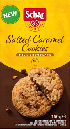 Koekjes, gezouten karamel melkchocolade (8 stuks), glutenvrij, 150 g