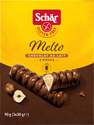 Chocolade reep, "Melto" Chocolat au Lait, glutenvrij (3 stuks), 90 g