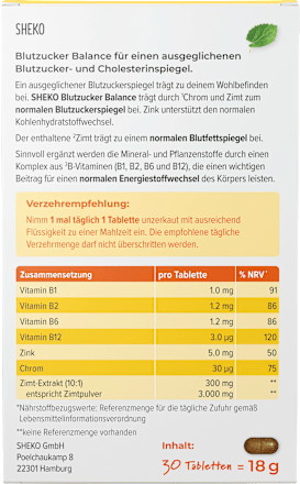 Blutzucker Balance Tabletten, 30 St