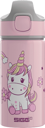Kinderdrinkfles van aluminium, roze eenhoorn, 400 ml, 1 stuk