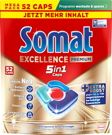 Vaatwasserdoppen Excellence Premium 5in1, 52 stuks