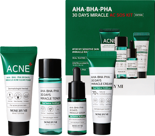 Gezichtsverzorgingsset AHA-BHA Miracle AC SOS Kit 4-delig, 4 stuks