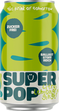 Frisdrank, Super Pop Citrus-Citroengras-Gember, 0,33 l