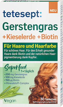 Gerstgras + silica + biotine tabletten, 30 stuks
