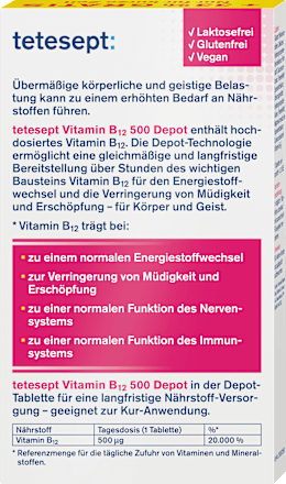 Vitamin B12 Depot 500µg Tabletten 40 St, 8,3 g