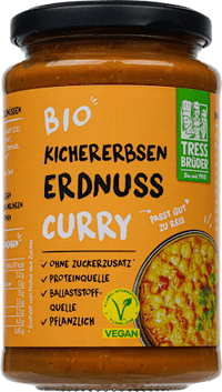 Kant-en-klaarmaaltijd, kikkererwten-pindacurry, 375 g