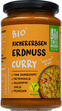 Kant-en-klaarmaaltijd, kikkererwten-pindacurry, 375 g