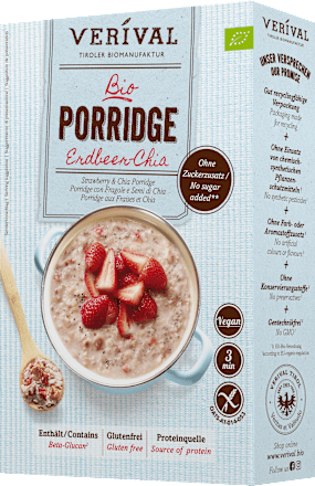 Pap, aardbei-chia, glutenvrij, 350 g