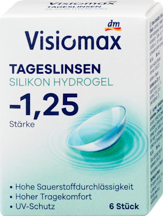 Silikon-Hydrogel Tageslinsen Dioptrie -1,25, 6 St