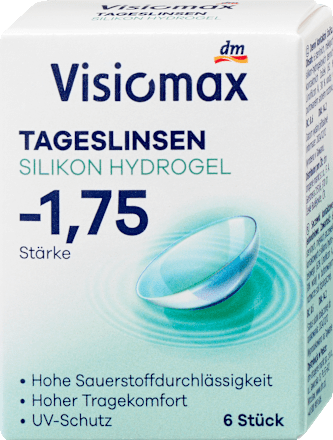Silikon-Hydrogel Tageslinsen Dioptrie -1,75, 6 St