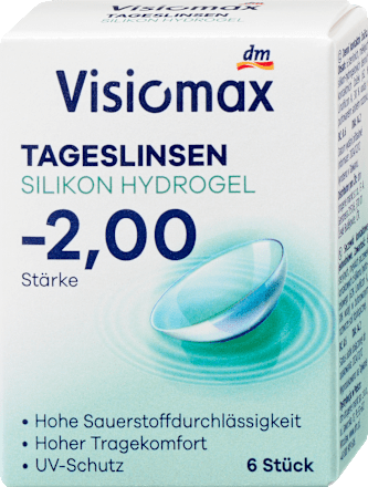 Silikon-Hydrogel Tageslinsen Dioptrie -2,00, 6 St