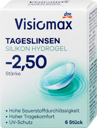 Silikon-Hydrogel Tageslinsen Dioptrie -2,50, 6 St