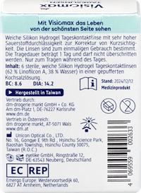 Silikon-Hydrogel Tageslinsen Dioptrie -3,75, 6 St