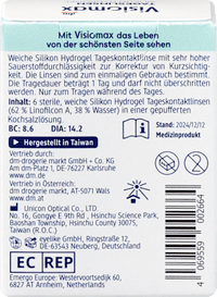 Silikon-Hydrogel Tageslinsen Dioptrie -4,00, 6 St