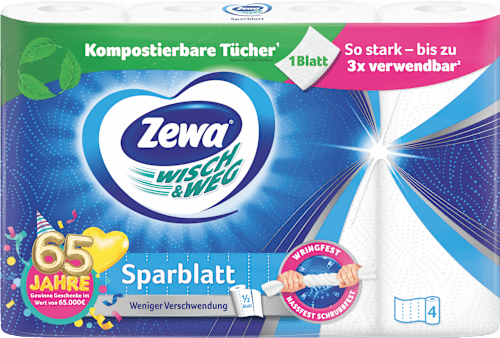 Keukenrol Wisch&amp;Weg economy vel (4x74 vellen), 4 stuks